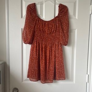 Burnt Orange Floral Dress